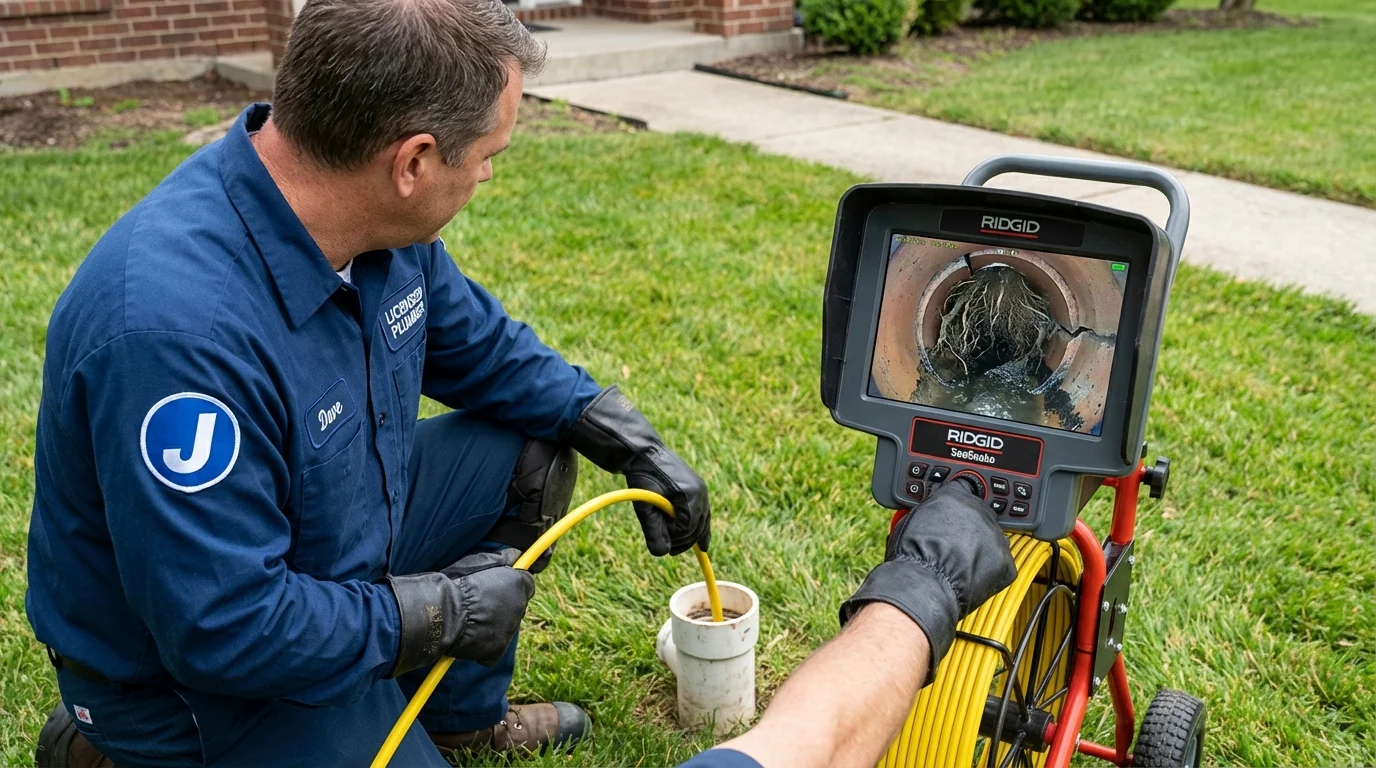 Sewer camera inspection being performed by Johns Plumbing LLC in Farmingdale